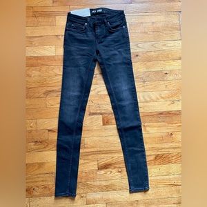 BKL DNM mid low-rise super skinny jeans 24/32, black